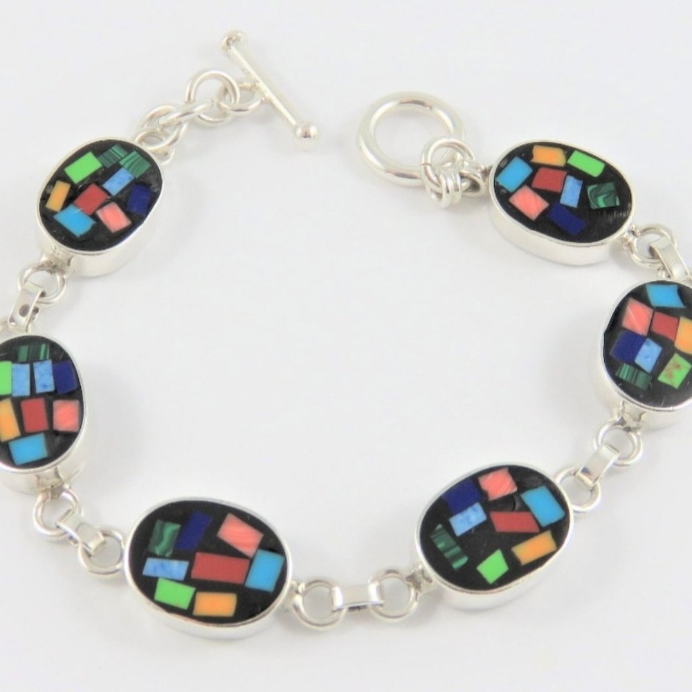 Sterling Silver Bracelet with Enamel